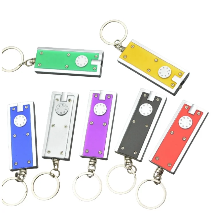 Custom Led Keyring Mini Led Light Keychain Led Rectangular Keychain