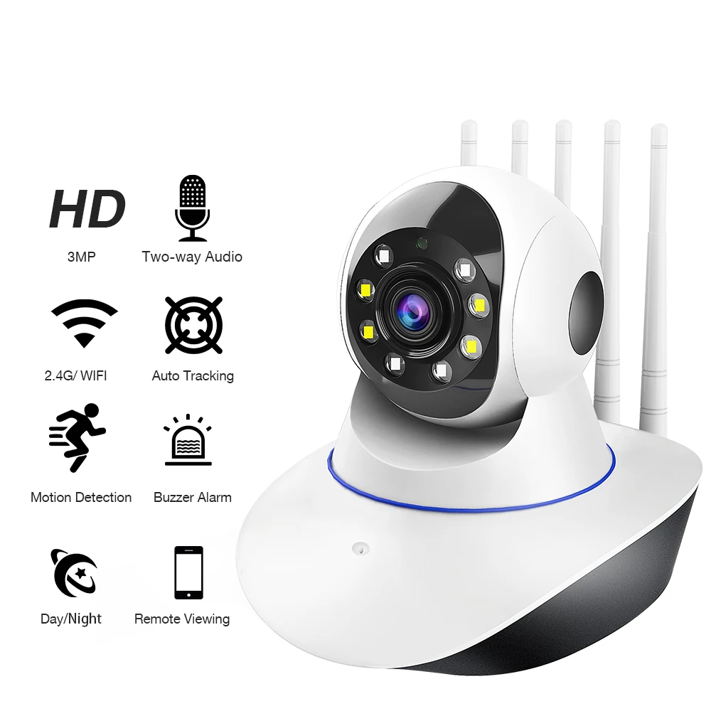 Double Light Smart Indoor 3MP Pan Tilt Wireless Security Yoosee WIfi Camera