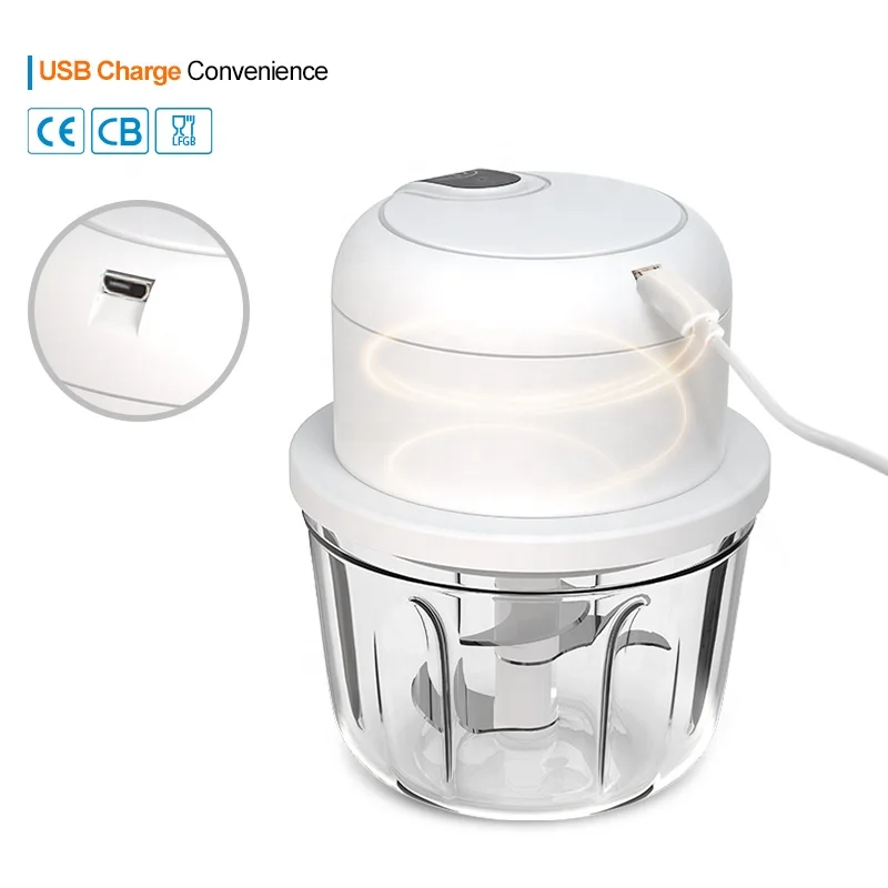 portable electronic cordless rechargeable wireless USB mini electric garlic chopper