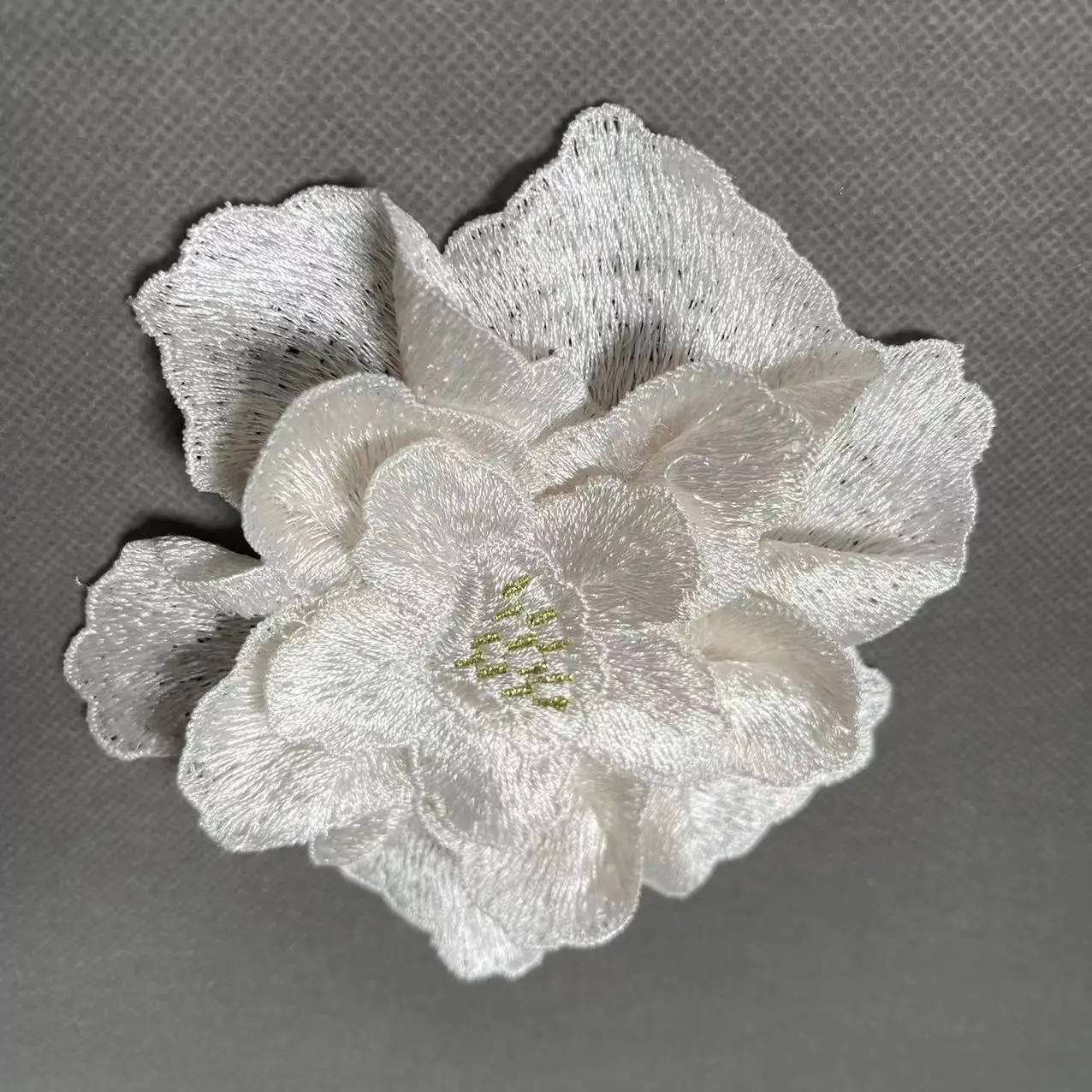 ZSY  Embroidery white lace flower 3d flower patch lace applique for earrings accessories