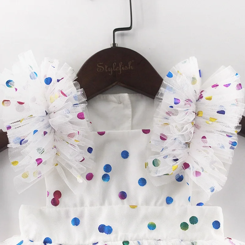 Posh Wholesale Boutique Baby Party Clothes Sequin Lace Chiffon TuTu Button Girl Dress  For 2-6 Years Made In China