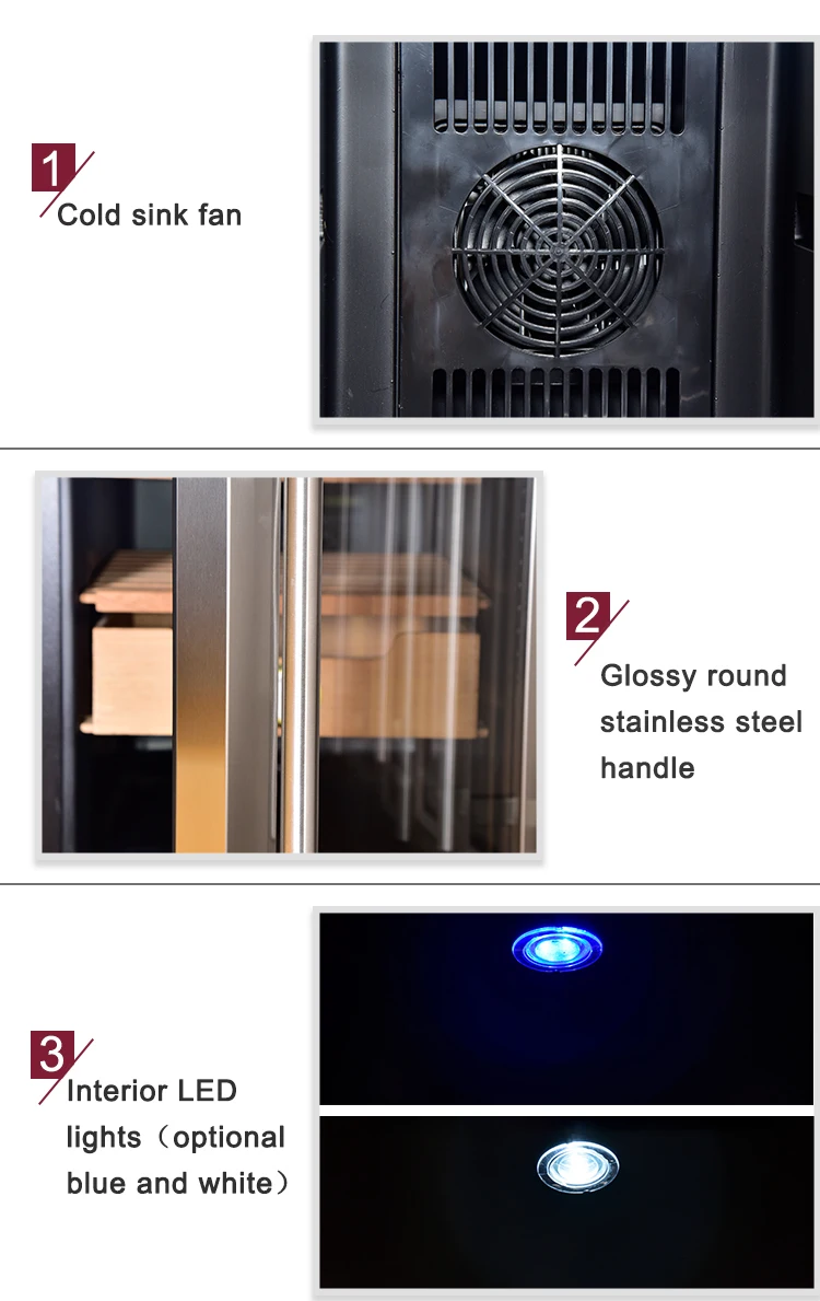 
Factory custom 70L low energy consumption electronic cigar cabinet humidor for dubai, cigar humidifier 