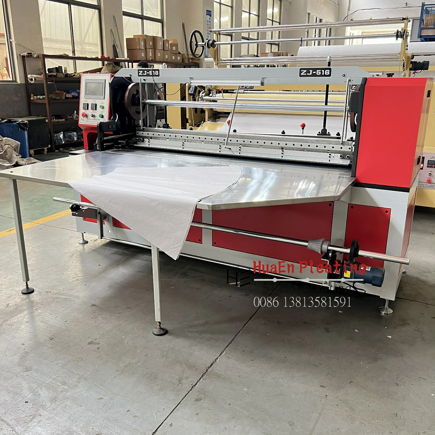 Factory HuaEn pleating machinery ZJ-516 ZJ 516 computerized and non computerized miniskirt sunray pleating machine for fabric