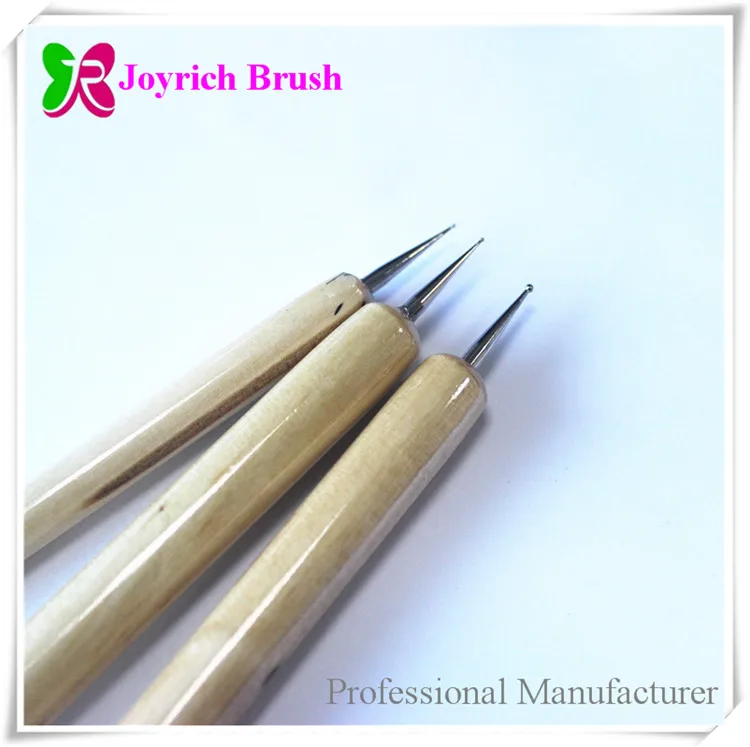 Best High Quality Nylon Hair and Acrylic Nail Art French Brushes Wooden Handle with Dotting Tool by French Nail Brush
