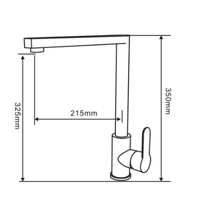 Everstrong Z2006 stainless steel square 304 kitchen skin mixer faucet with cold and hot water function
