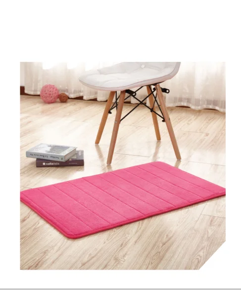 Коралловый бархатный дверной коврик 40*60 см, водопоглощающие ковры и коврики в Вертикальную Полоску