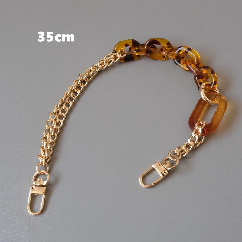 Custom resin acrylic chain bag strap metal combined tortoise strap for bag purse