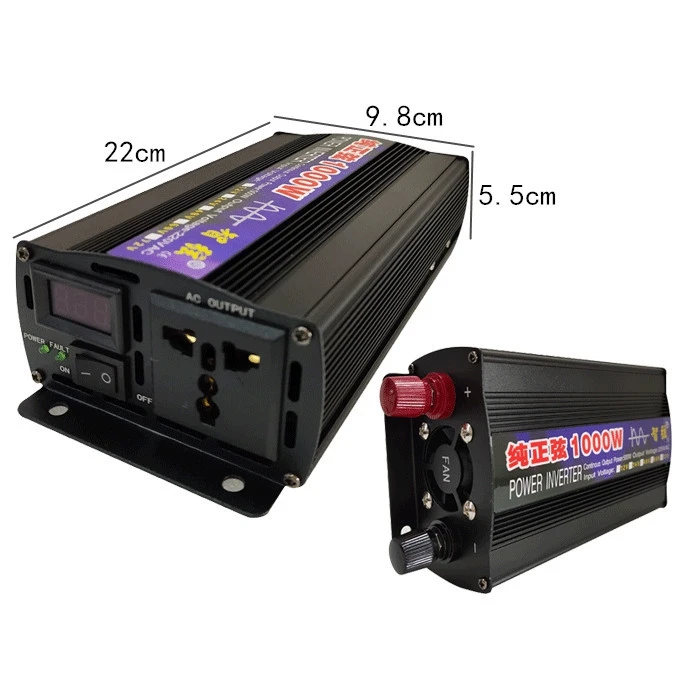 Portable car 1000 watt inverter power inverter dc12v to 110v ac 1000w converter 12v to 110 outlet