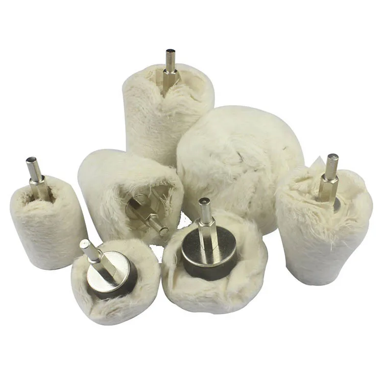 Factory Abrasive Tools 6mm Shank Cotton Polishing Wheels Cloth Buffing Wheel Polishing Pad Wheel Set for Drills