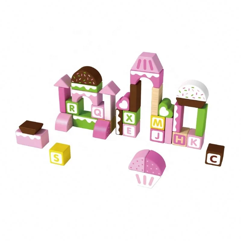 Montessori educational wooden intelligent wooden cubes wood building blocks toy