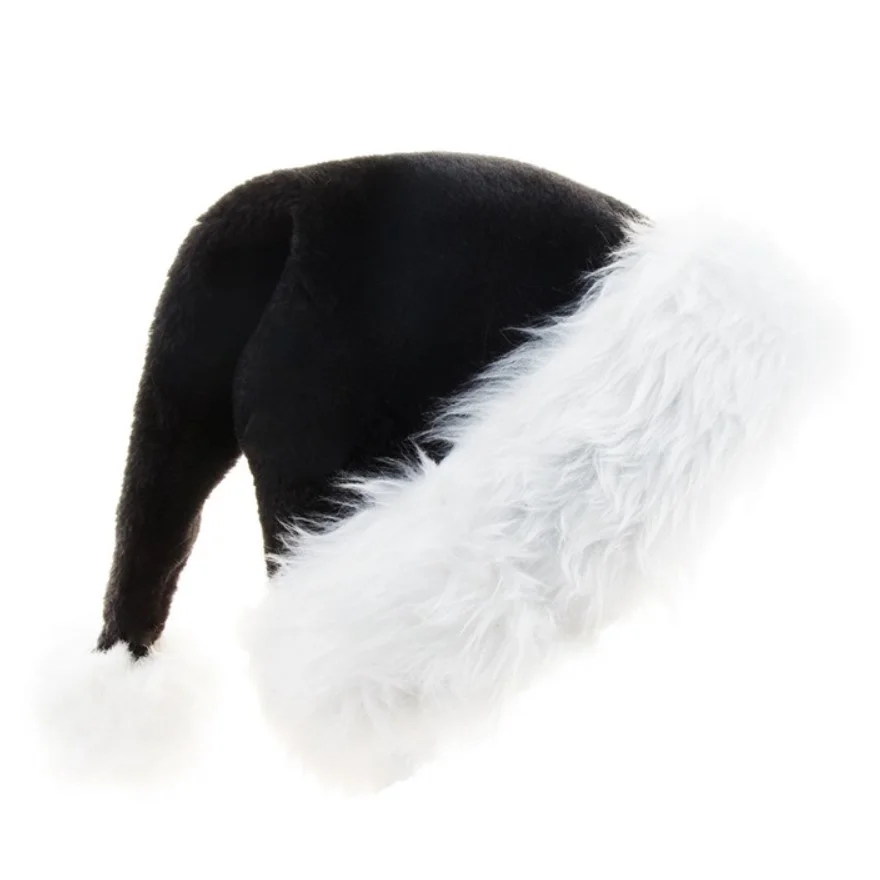 Christmas Party Supplies Adult Deluxe Plush Santa Hat with a Faux Fur Pompom Baby Christmas Hat for Santa Costume