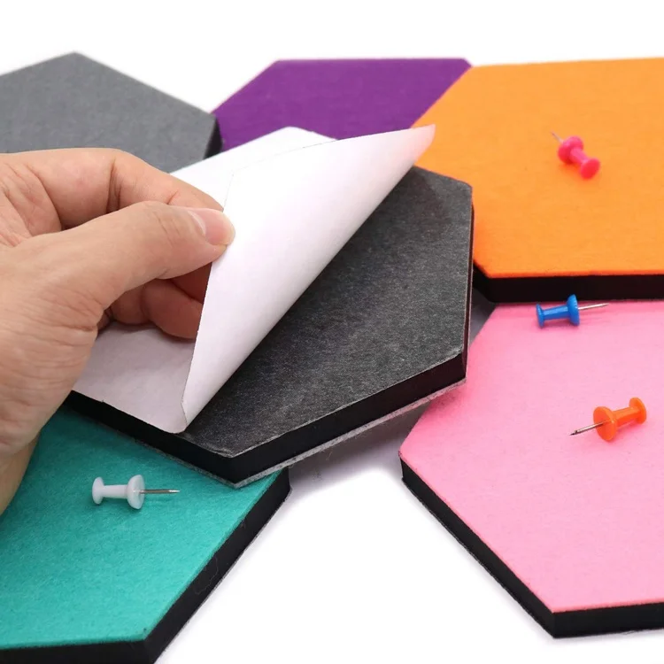 
2020 Home decoration DIY design pattern hexagonal felt memo board bulletin pin board 