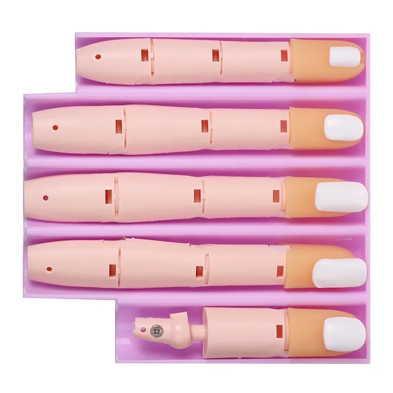 Ready Stock Purple Upgraded Practice Nail Hand For Acrylic Nail Tips Flexible Trainer Silicone Nail Training Practice Hand