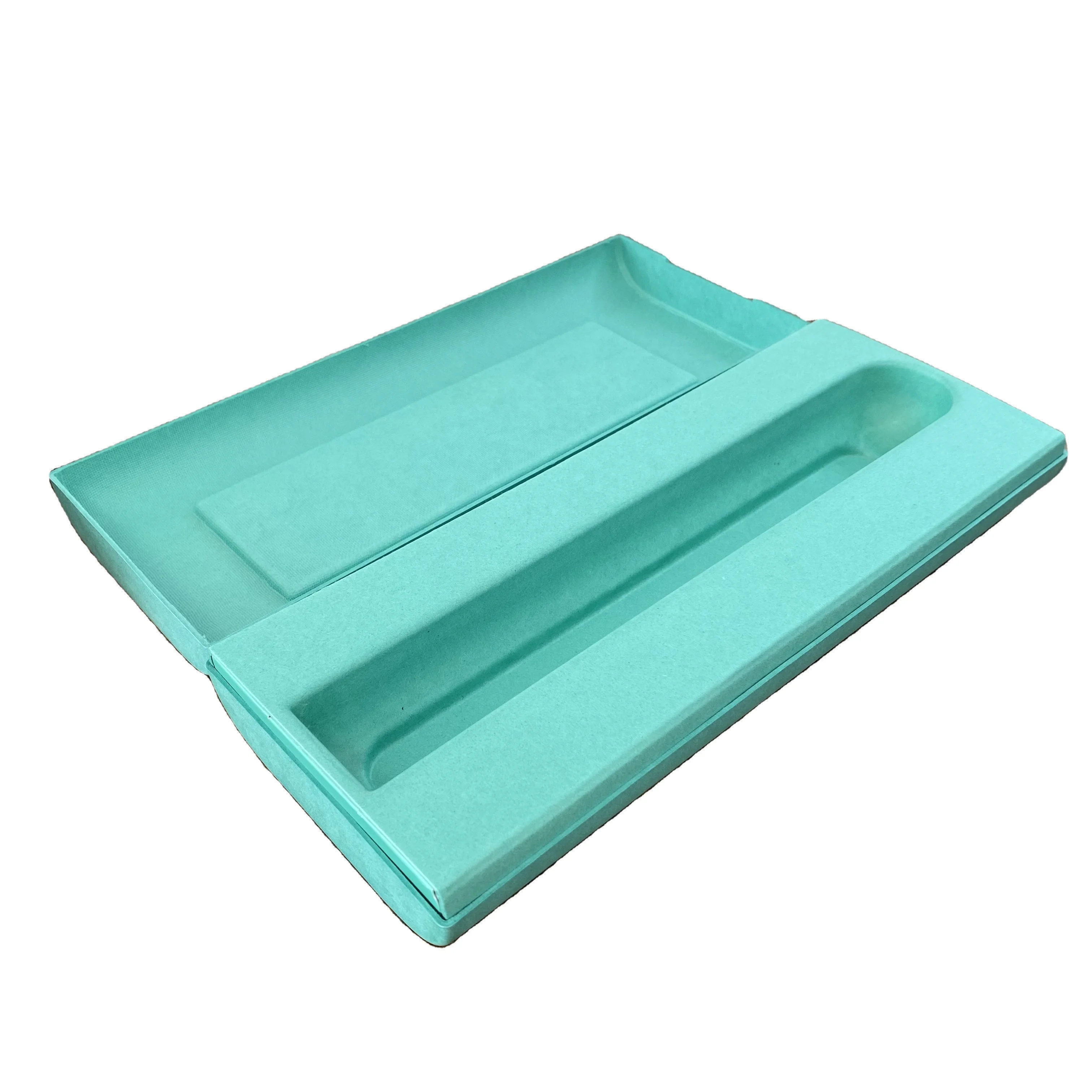 Factory Luxury custom logo color Biodegradable Recyclable Paper Molded Paper Pulp Packaging Box Cosmetic Pulp Molding Box pack