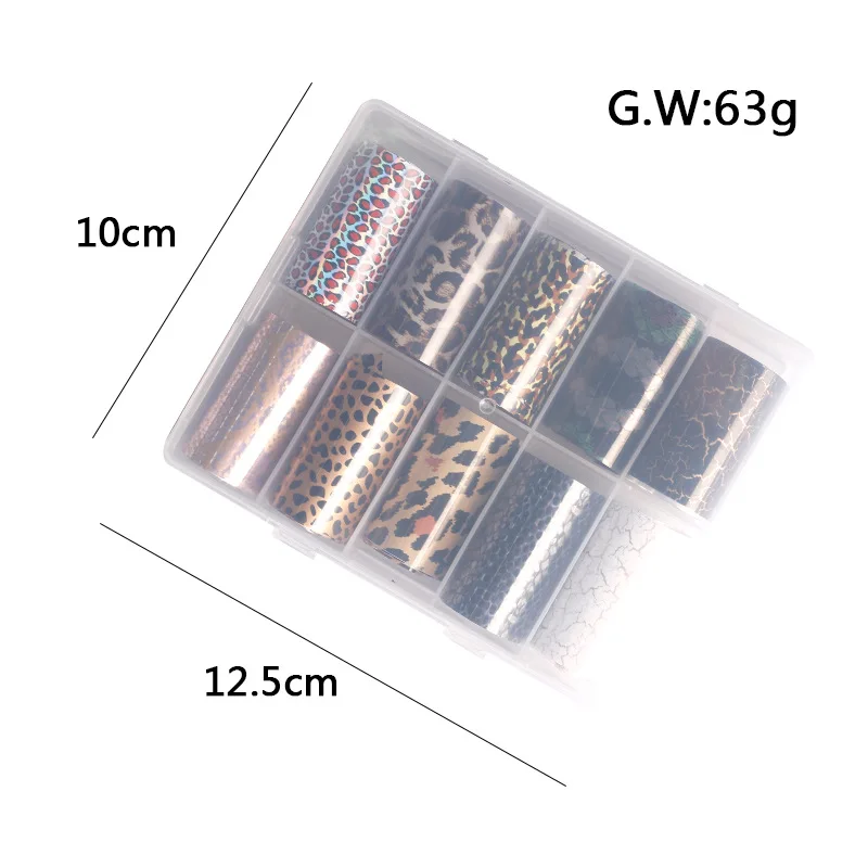 10 Color Mixed Nail Sticker Holographic Nail Art Transfer Foil Laser Starry Paper DIY Nail Decals