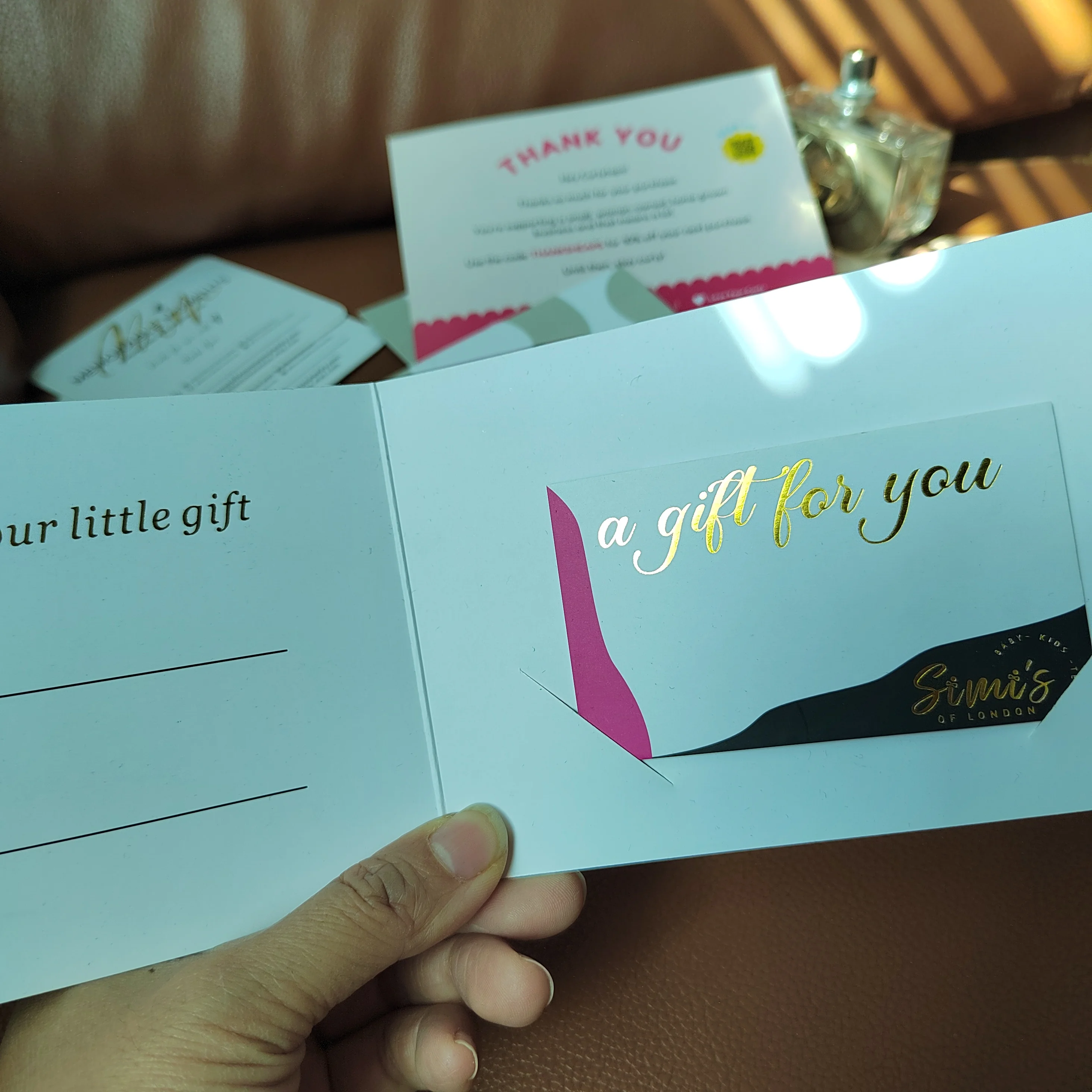 Luxury High Quality Thank You Paper Printing Card Custom Creative Design Gold Embossed Business Cards