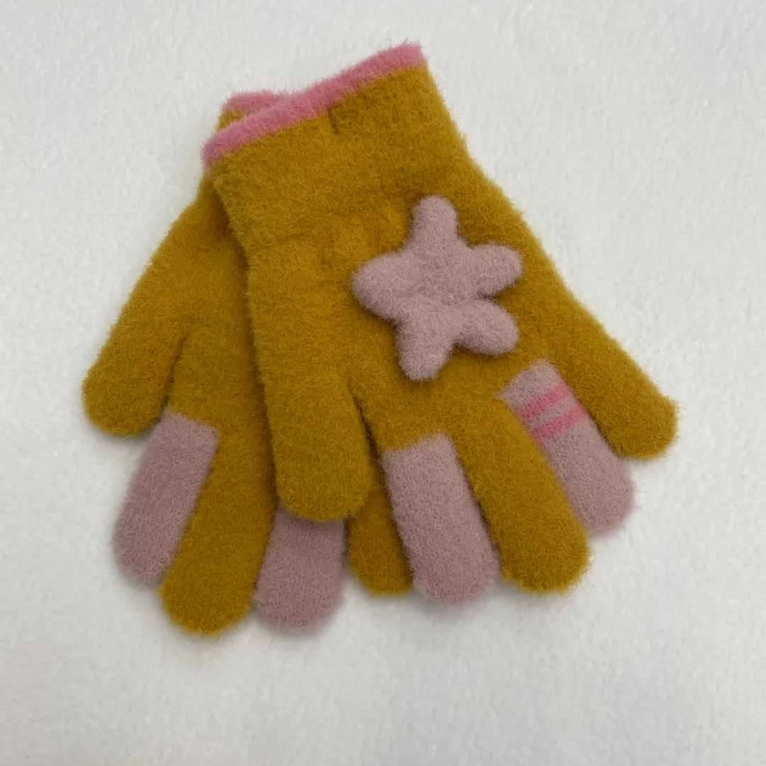 Cute star shape kids gloves factory directly sale woolen boy girls mittens winter gloves Children gloves
