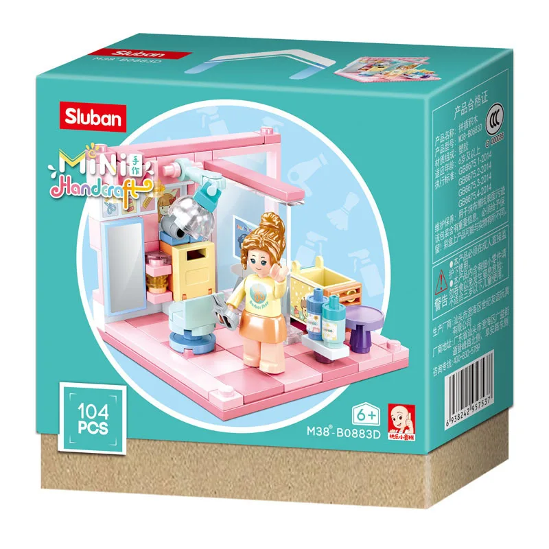 Конструктор sluban mini ручной работы 0883 сборка и вставка для девочек детский игровой домик обучающие игрушки