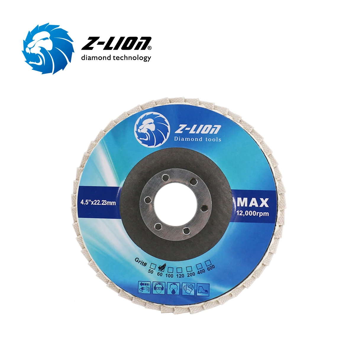 Z-LION 4.5 Inch Electroplated Diamond Flap Discs for Stone & Construction