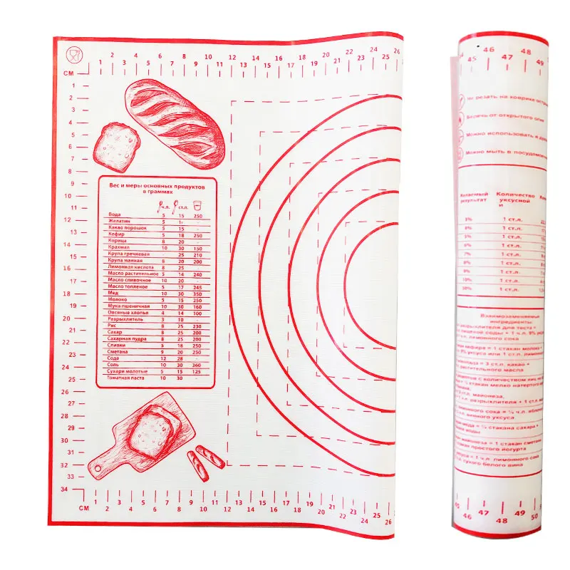 China supply Kitchen Accessories Chopping Measurements Mat Silicone Baking Mat