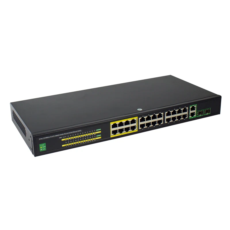 10/100Mbps 24 Port POE Switch With 2 Gigabit Combo Ports Rack Mount Network Switches