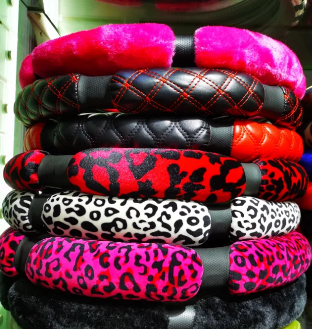 PU Leather Leopard Print Steering Wheel Cover Slow Rebound Car Protection for Cadillac ATS Alphard Model