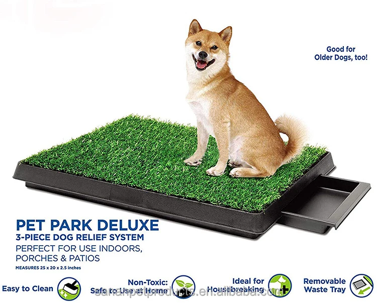 Yiwu Sanan Pet Grass Pee Potty Pad Artificial Grass for Dogs Potty Portable Potty Trainer with Tray
