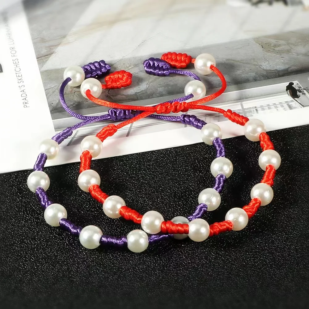 Bohemian Style Bracelet FreshWater Pearl Beaded Hand Woven Adjustable Bracelet