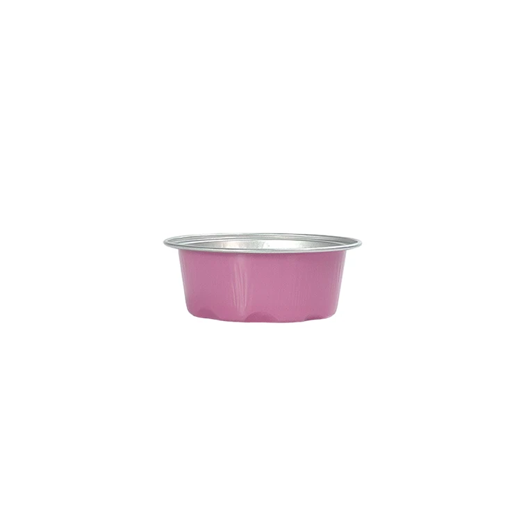 Environmentally Friendly Mini round Aluminium Foil Containers with PP Plastic Lid for Baking Pattern Pulp Material