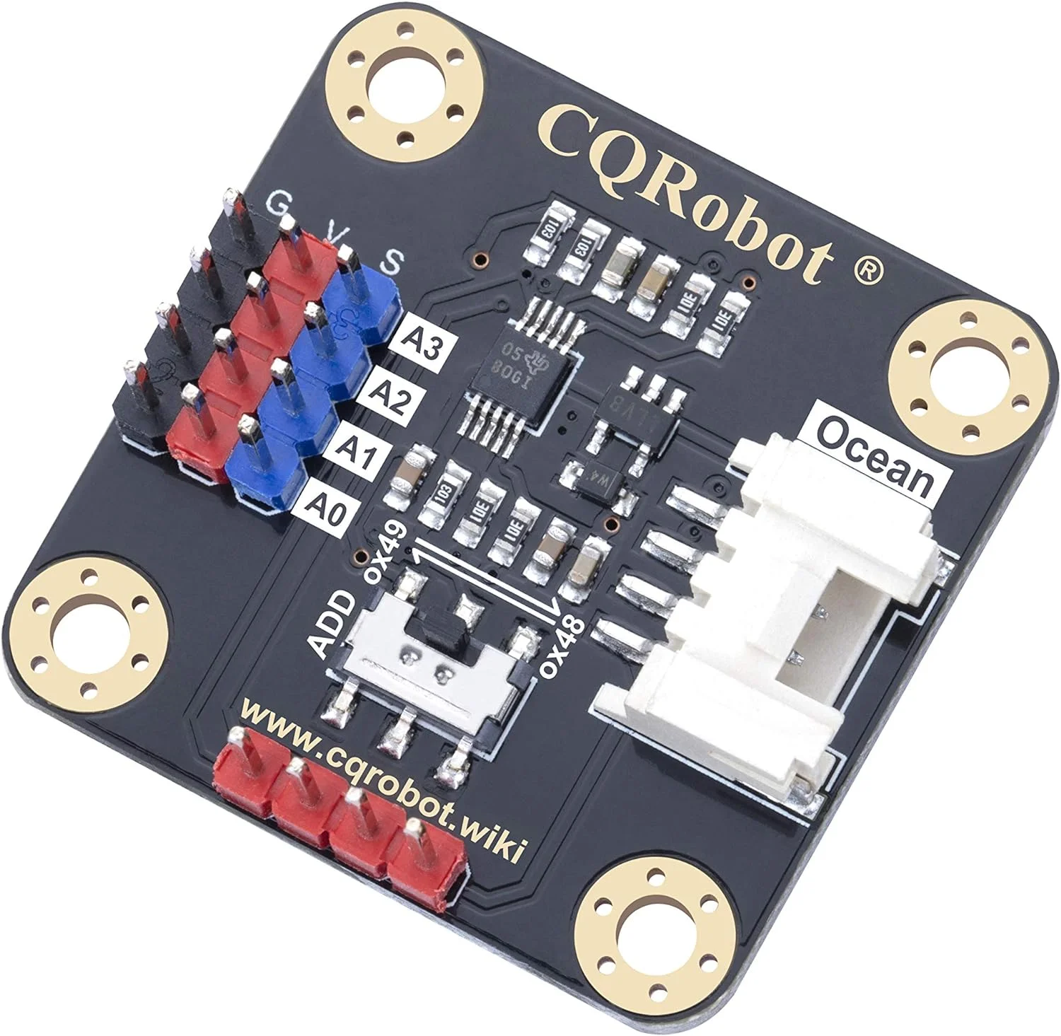 Merrillchip Stock CQRobot Ocean ADS1115 16-Bit Sensor Analog Signal and Digital Signal Acquisition or Conversion ADC Module