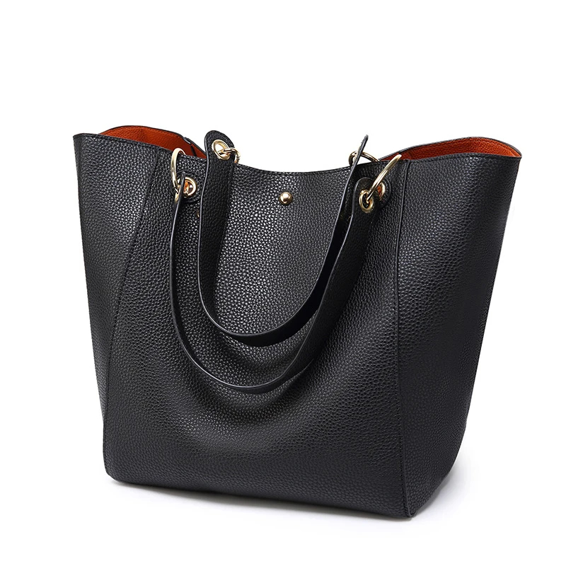 Simple Design Large Capacity Magnetic Closure Luxury PU Leather Tote Women Handbags for Girls Ladies