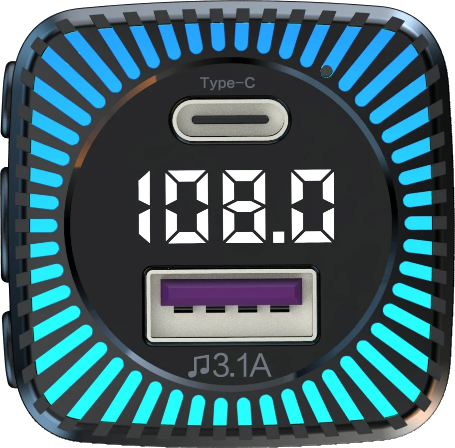 Retractable Car Charging 3 In 1 66W Super Car Charger FM Transmitter 1 Port Car Charger Fast Charging Usb 66W Usb Charger