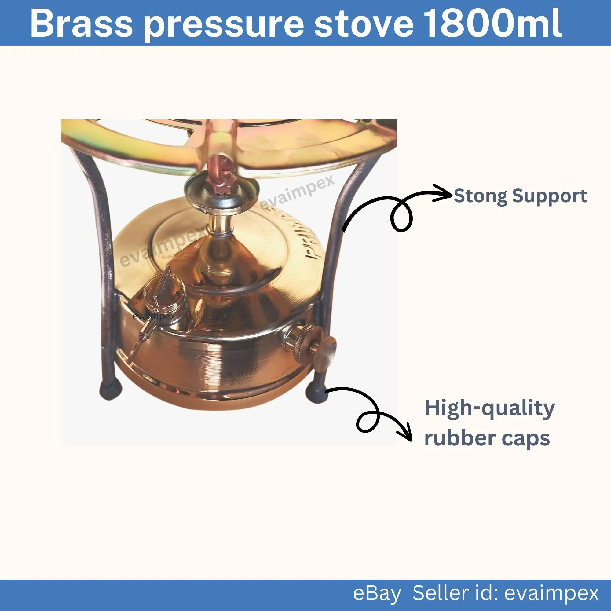 Adjustable Flame Control 1800ml Fuel Portable Brass Kerosene Stove for Camping & Backpacking