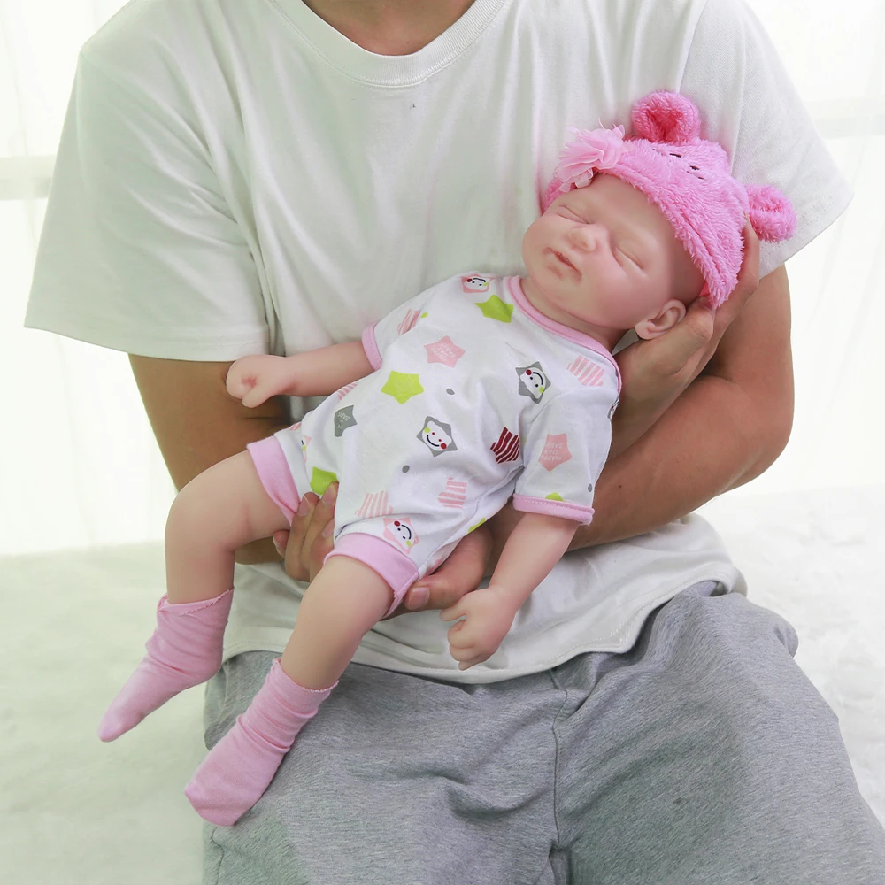 Cheap Lifelike Silicone Reborn Baby Doll Simulation Sleeping Infant Girl Toy Children Silicone Newborn