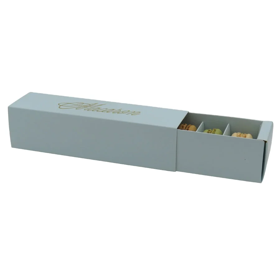 Custom Luxury Sliding Cookie Macaron Gift Packaging Box Wholesale