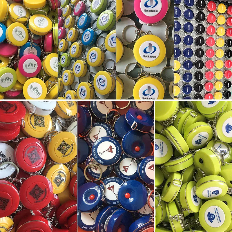 German Quality Retractable Mini Round Tape measure Keychain 1.5m 60 inch double scales tape printing Measuring Tools