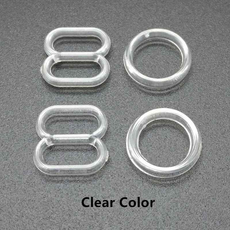 8mm White bra strap adjuster,  plastic ring and slider bra accessories