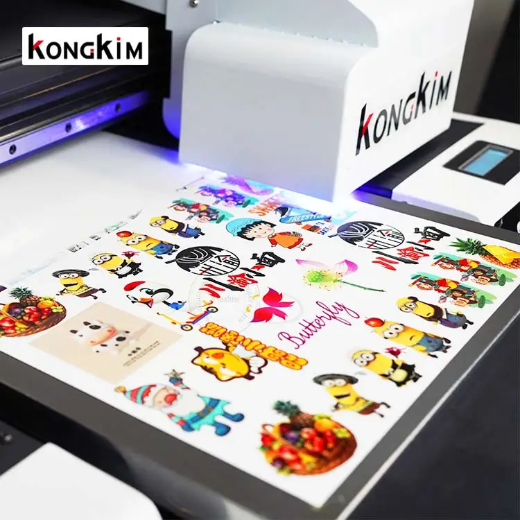 KONGKIM 3042 UV Flatbed Printer A3 UV DTF Printer Label Sticker printing Dual XP600 Printhead