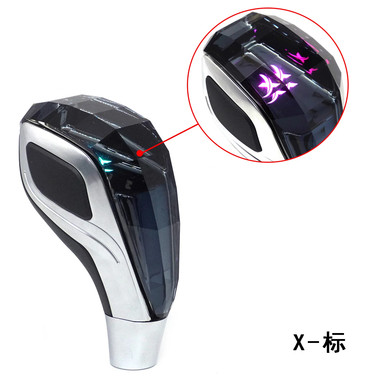 LED Backlight Crystal Shifter Lever Aluminum Leather Knobs Auto Car Parts Manual Universal LED sensor handle