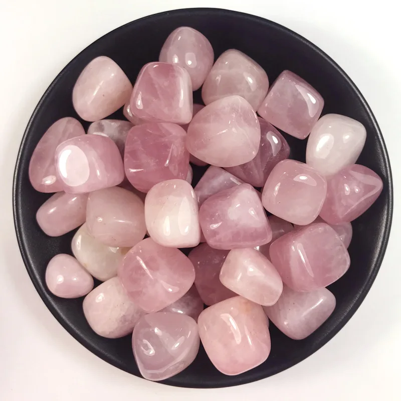 Fashion crystal stone natural pink crystals cube rose quartz tumbled healing stone