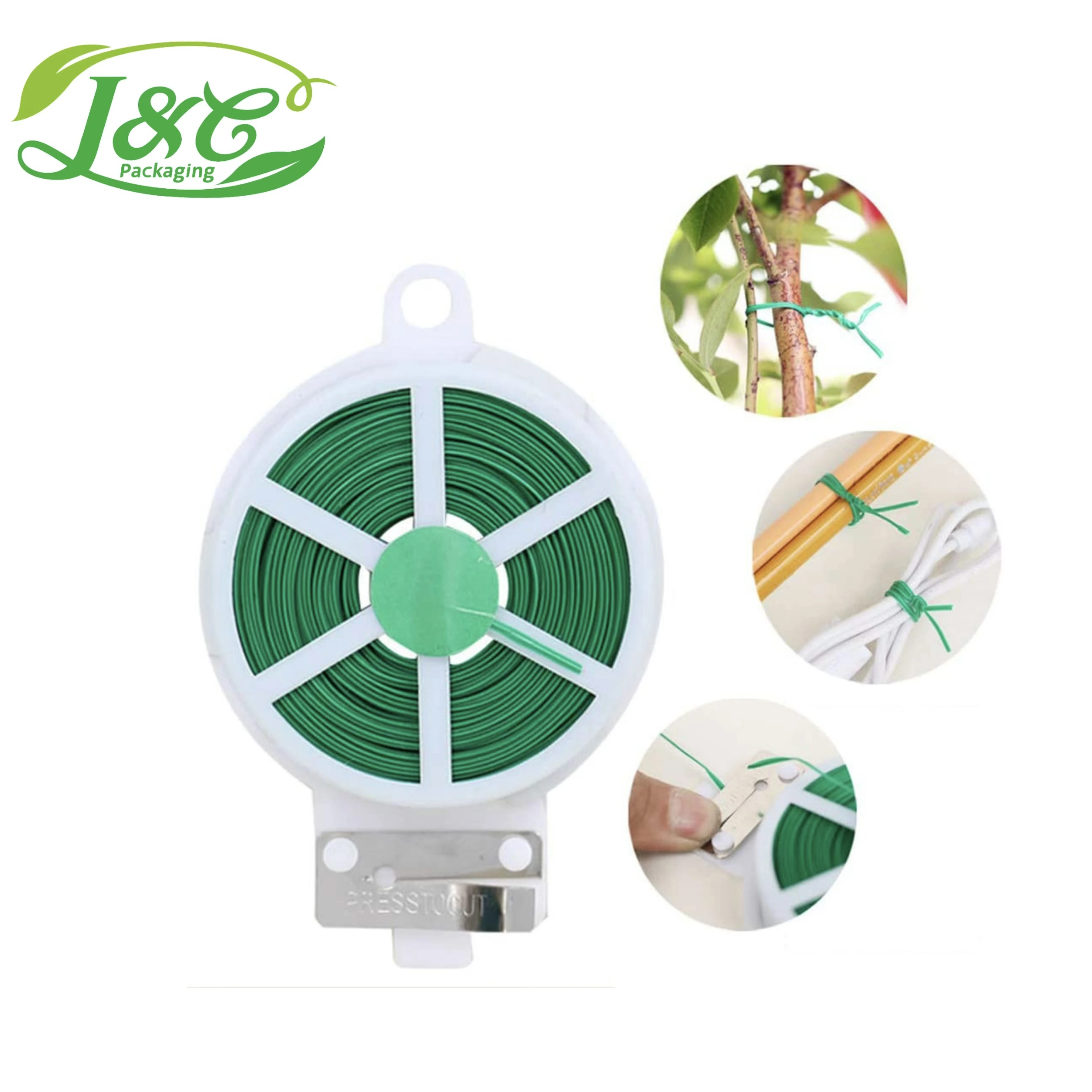 Garden Plastic Support Clip With Handle Cable Twist Tie Nylon Cable Tie Green Stretch Tie Tape