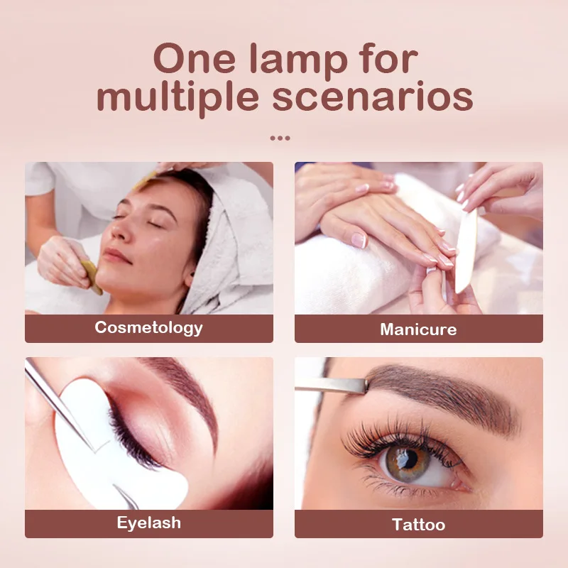 LED Half Moon Light Black White Pink Professional Floor Half Moon Light With Phone Clip For Eyelash Extension Lamp