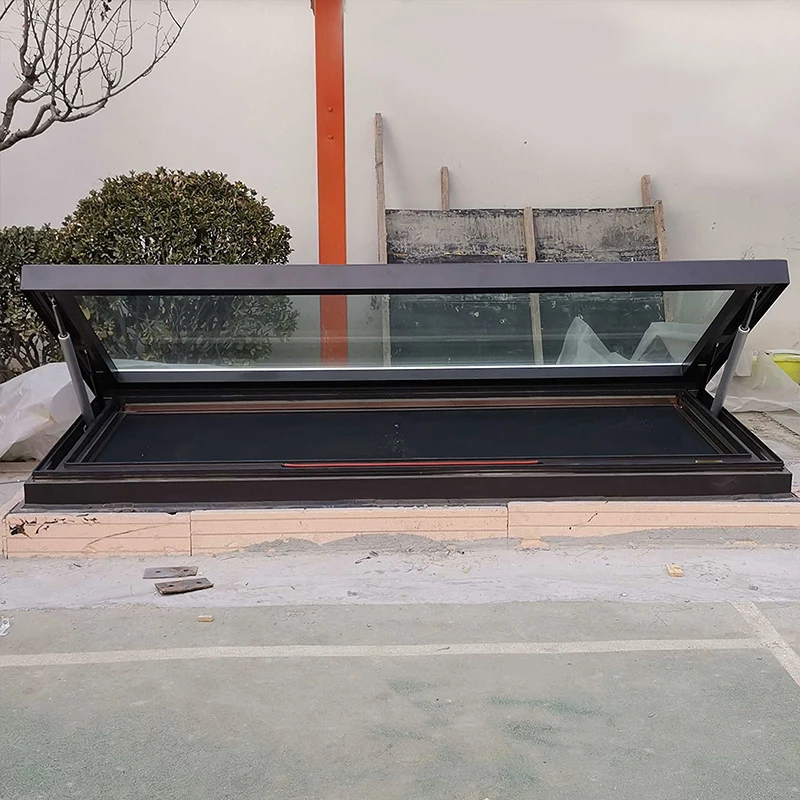 Glazed Glass Aluminium Cured Top Skylights Roof Top Windows Motorized Skylight Roof Window