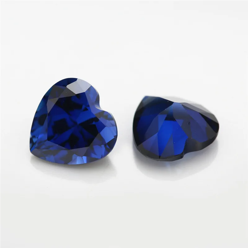 Lifeng jewelry wholesale hot sale diamond stone heart cut Synthetic Gems Sapphire Gemstones blue loose gemstone  Corundum