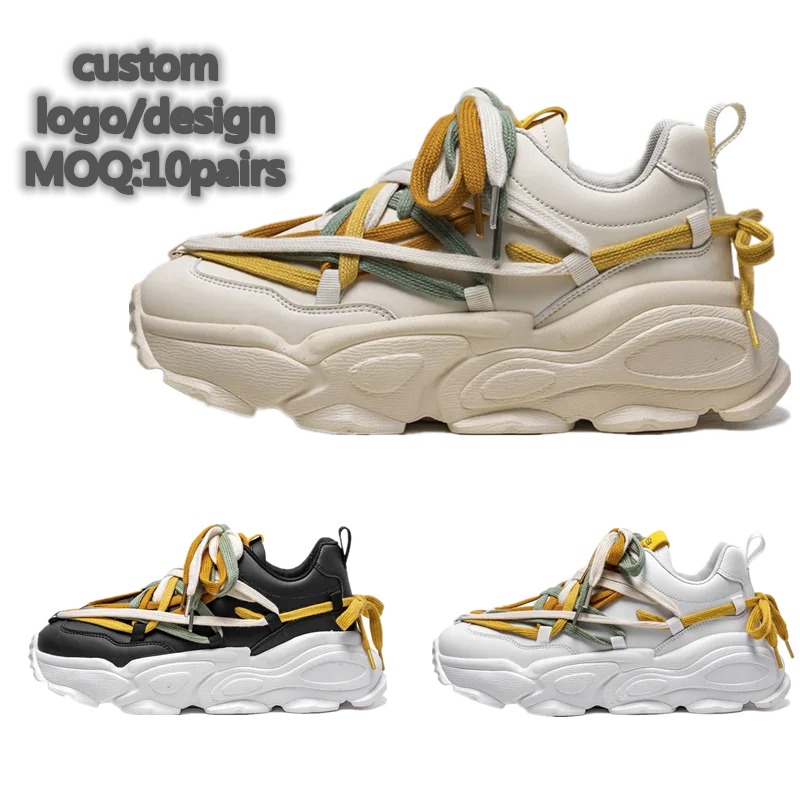 CUSTOM MOQ 10 Unisex New 2020 High Quality shoes Platform Fashion Men Chunky Sneakers Autumn Spring Breathable Man Casual Shoes
