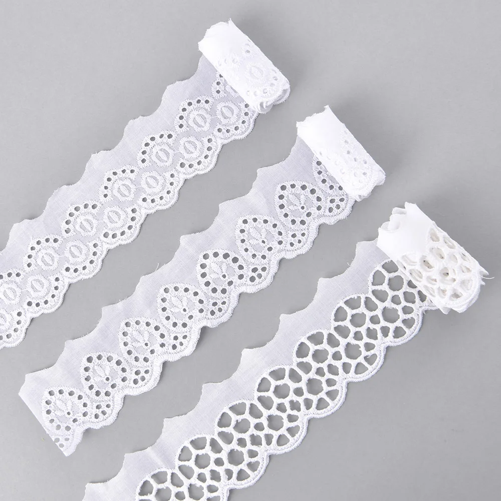 Embroidered Cotton Lace Trim Lace Ribbon Assorted Patterns Lace Trim for Decorations and DIY