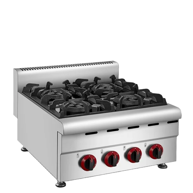 commercial heavy duty cooking table top stainless steel countertop cooking gas range top cooker high end gas burner stove sale