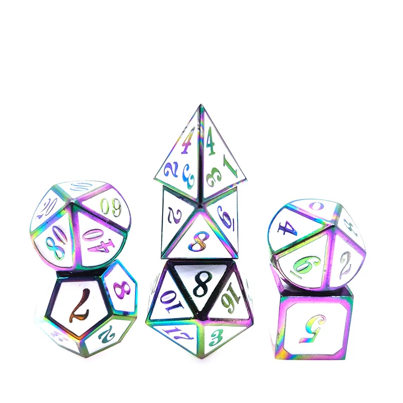 Playing custom polyhedral sword D20 dice tray RPG Dungeons and Dragons tabletop game metal DND dice set