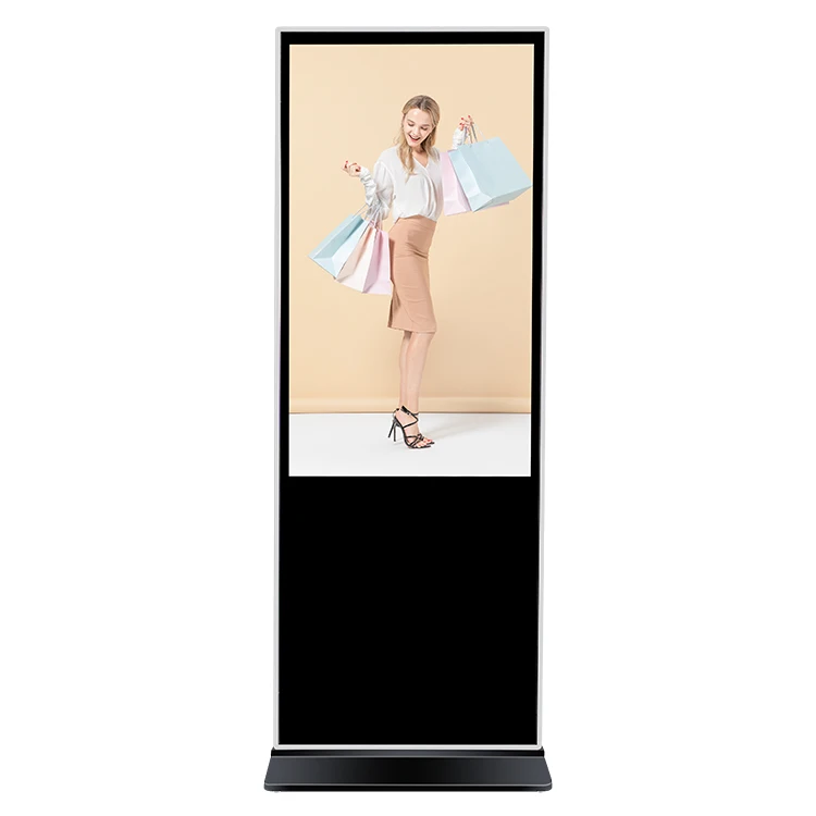 Indoor 43 inch digital digital advertising display screens android system floor stand digital signage kiosk monitor