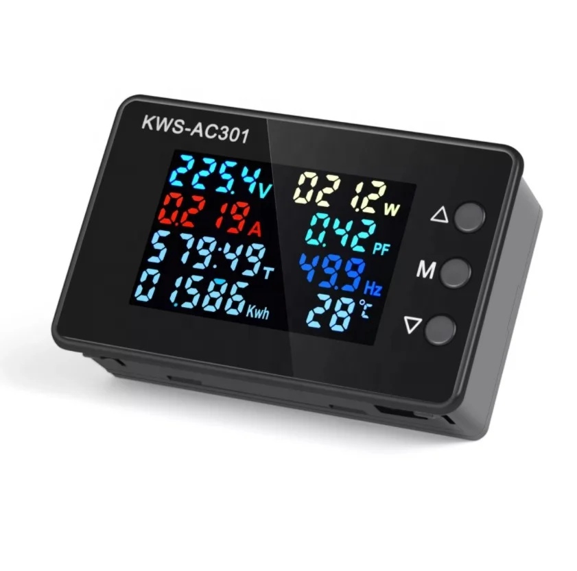 KWS-AC301 ваттметр мощность вольтметр переменного тока в 50-300V напряжение 50-60 Гц Мощность анализаторов светодиодная метр